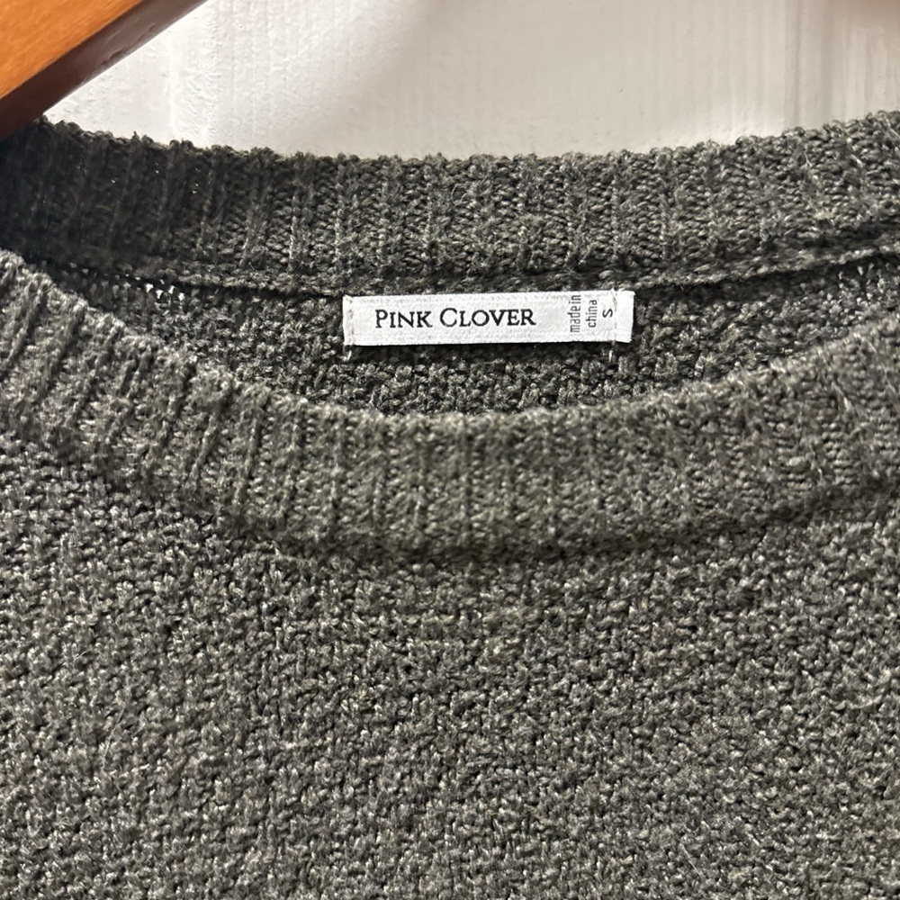 Pink Clover Olive Crew Neck Sweater - Picture 2 of 4